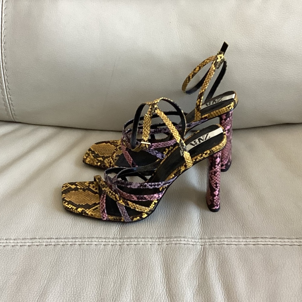 Zara Snake Print Heels